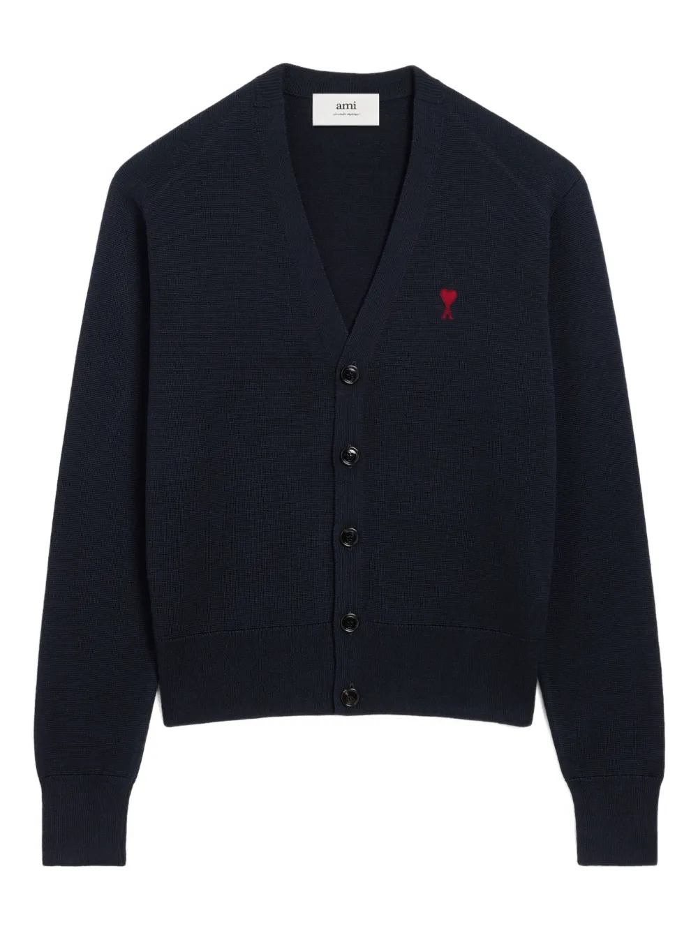 

Шерстяной кардиган с монограммой Ami de Coeur Ami Paris, синий