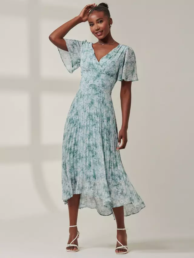 

Платье Jolie Moi Chelsea Pleated Midi, цвет blue/multi