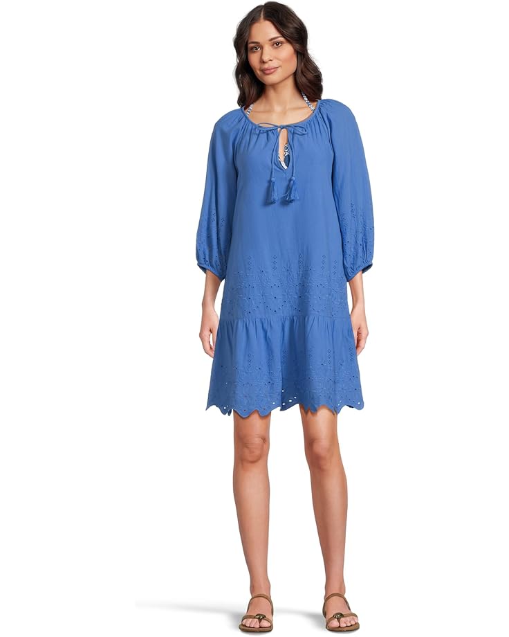 

Пляжное платье Tommy Bahama Eyelet Cove Embroidered Dress, цвет Paradiso Blu