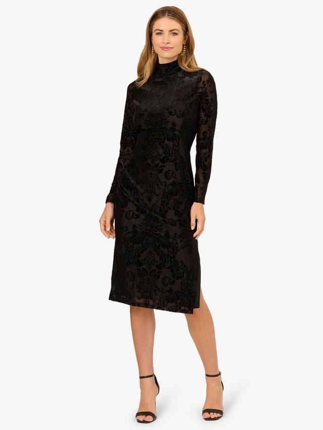 

Платье миди Burnout Velvet Sheath Adrianna Papell, Black