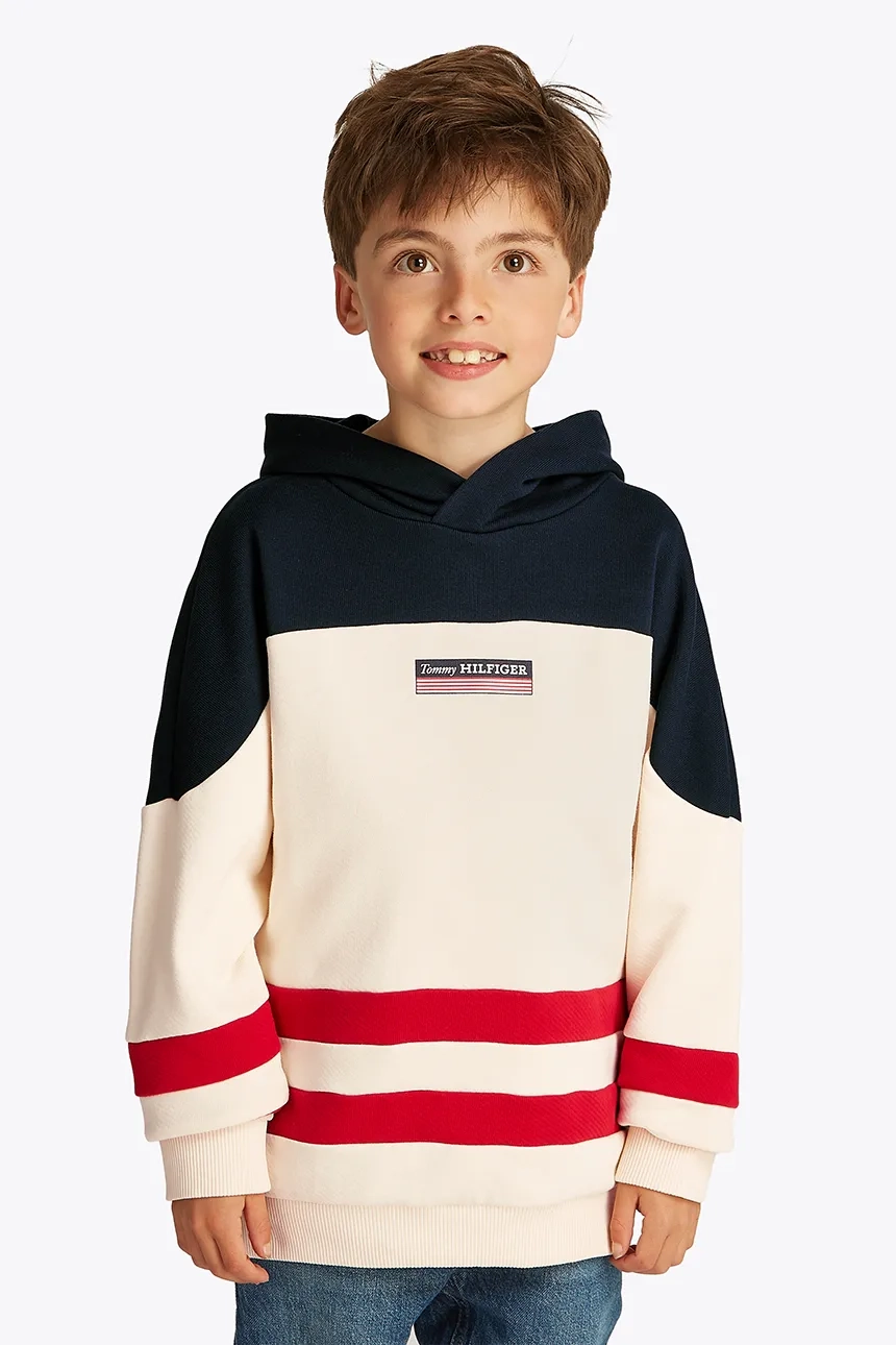 

Детская хлопковая толстовка Tommy Hilfiger, бежевый