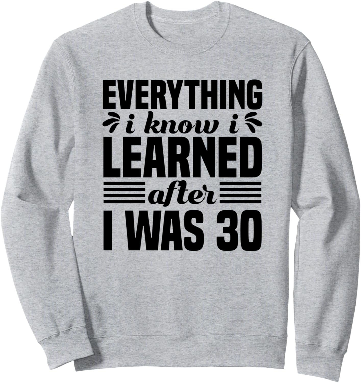 

«Все, чему я научился после 30 лет» - забавная толстовка на день рождения Everything I Know I Learned After I Was 30, серый