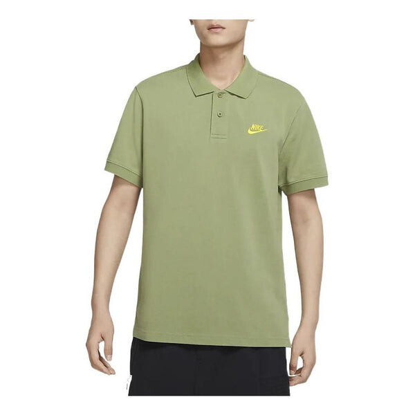 

Футболка sportswear solid color logo embroidered short sleeve polo shirt green Nike, мультиколор