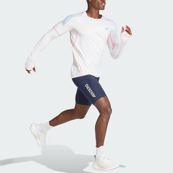 Леггинсы adidas Adizero Running Short Leggings 'Legend Ink', черный — фото 4