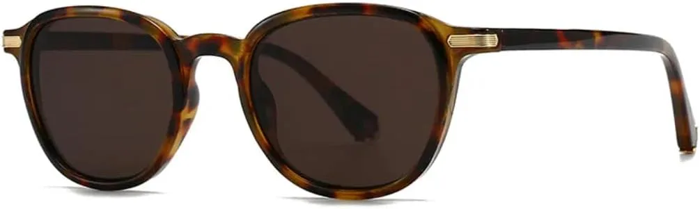 

Солнцезащитные очки для мужчин и женщин - защита UV400 - круглые линзы в стиле панк, цветные, для занятий спортом на открытом воздухе и вождения DSVIGF, Hawksbill Tea