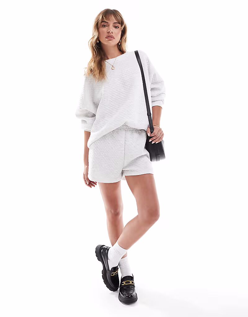 

Спортивные шорты ASOS DESIGN серого меланжевого цвета со стежкой, комплект