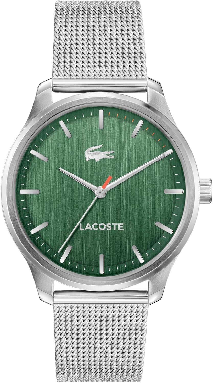 

Lacoste Lisbon мужские часы 3H Quartz, нержавеющая сталь, водонепроницаемые до 5ATM/50 метров - современный дизайн для него - 42mm, Green