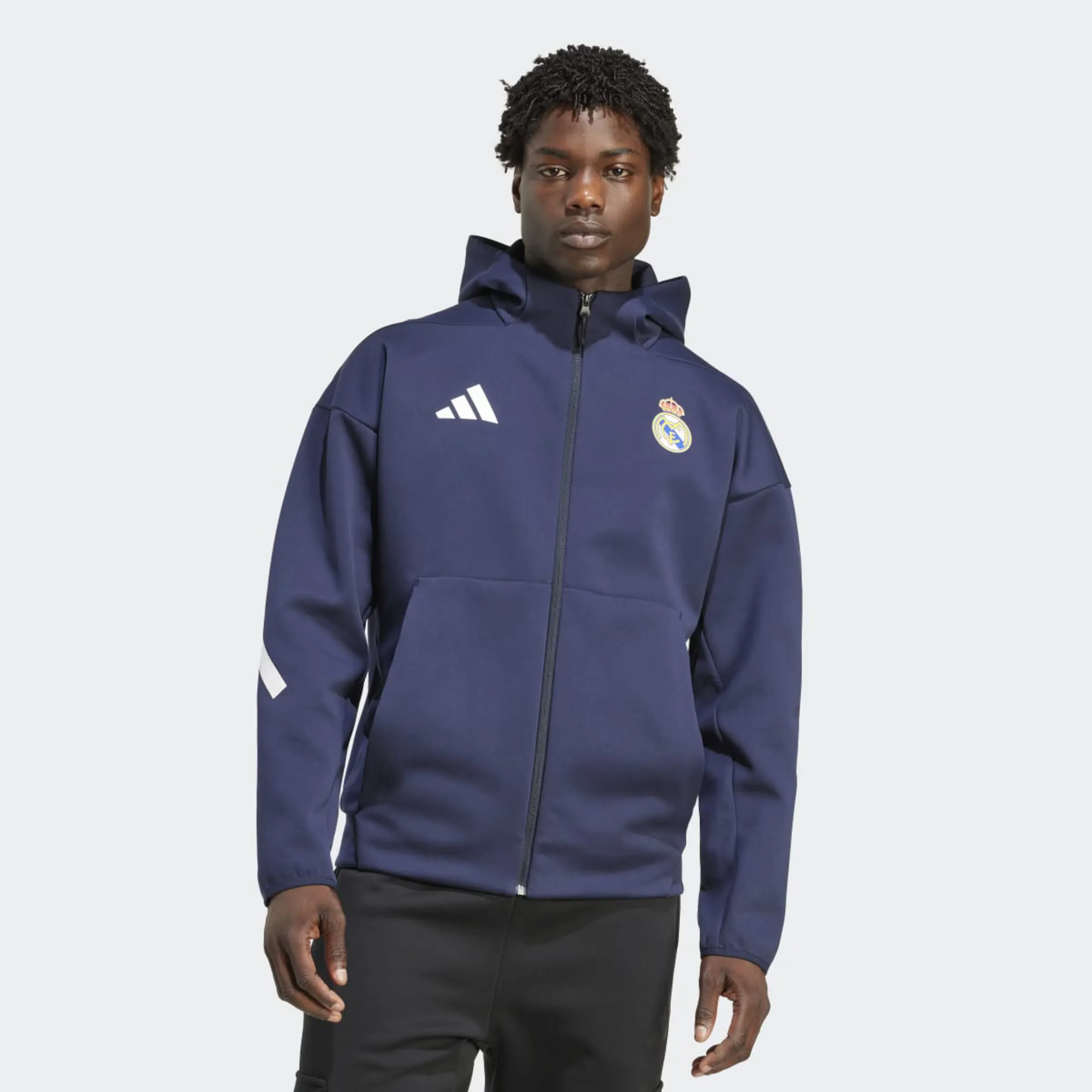 

Куртка мужская Himno Real Madrid CF 2025-2026 Z.N.E. Adidas, синий