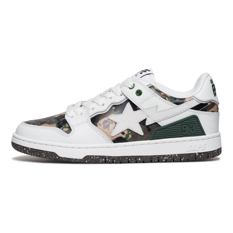 

Кроссовки с кожаными вставками A BATHING APE, White Whx