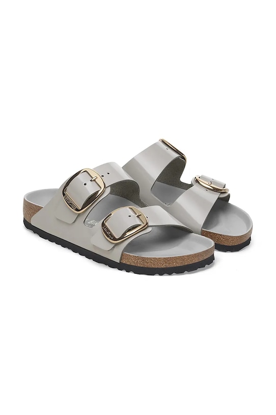Кожаные шлепанцы Arizona с широкой пряжкой Birkenstock, серый — фото 4