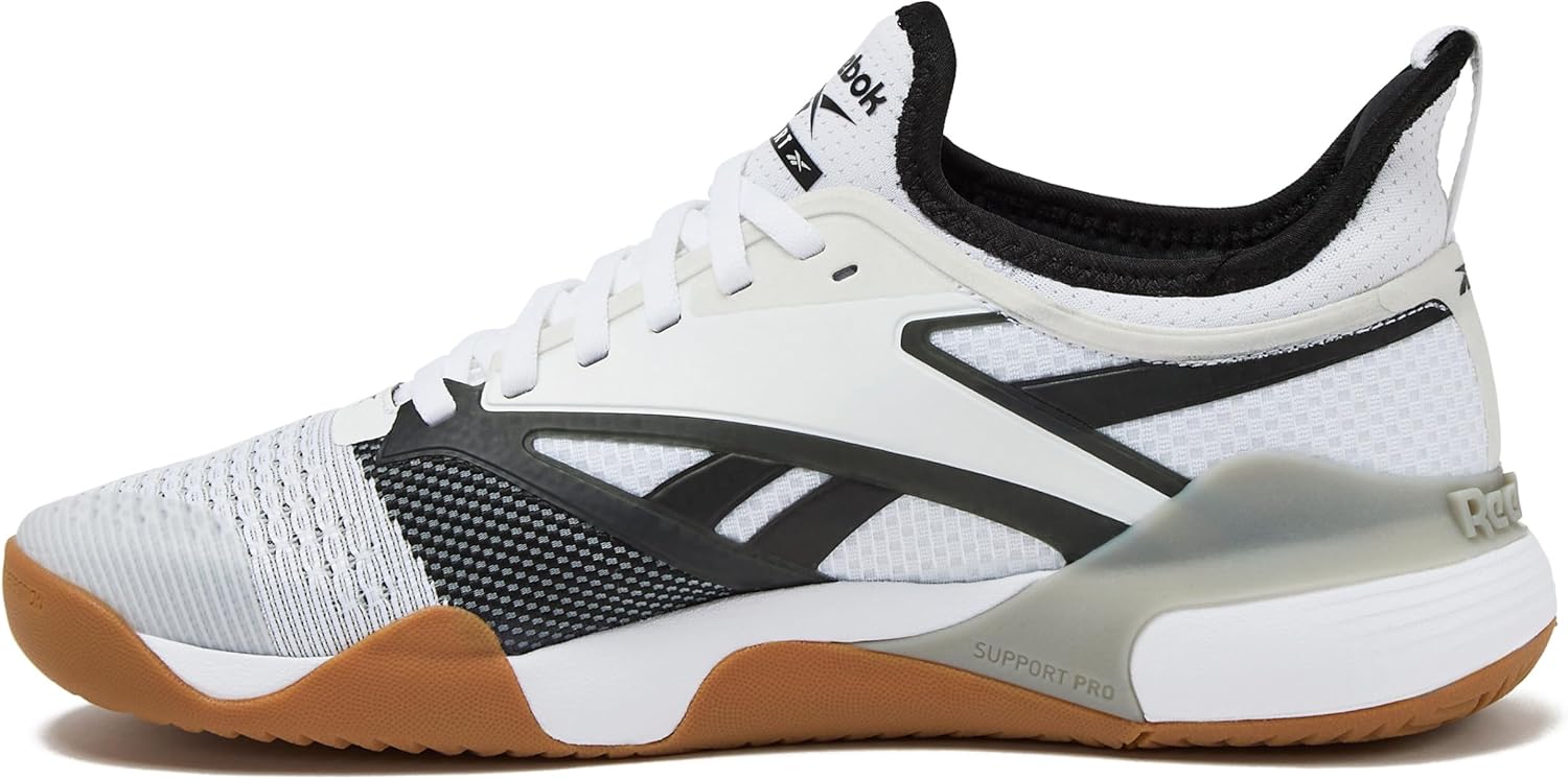 Мужские спортивные кроссовки Reebok Nano Court для пикубола, белый/черный/серый — фото 3