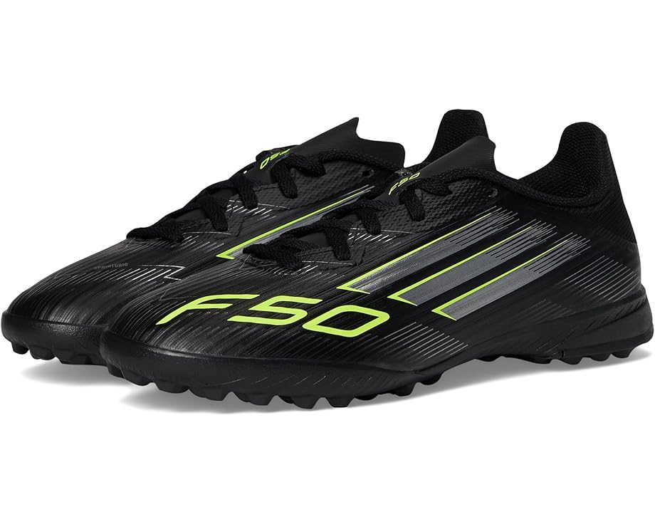 Кроссовки adidas Kids F50 League Turf Cleats, цвет Black/Iron Metallic/Lucid Lemon