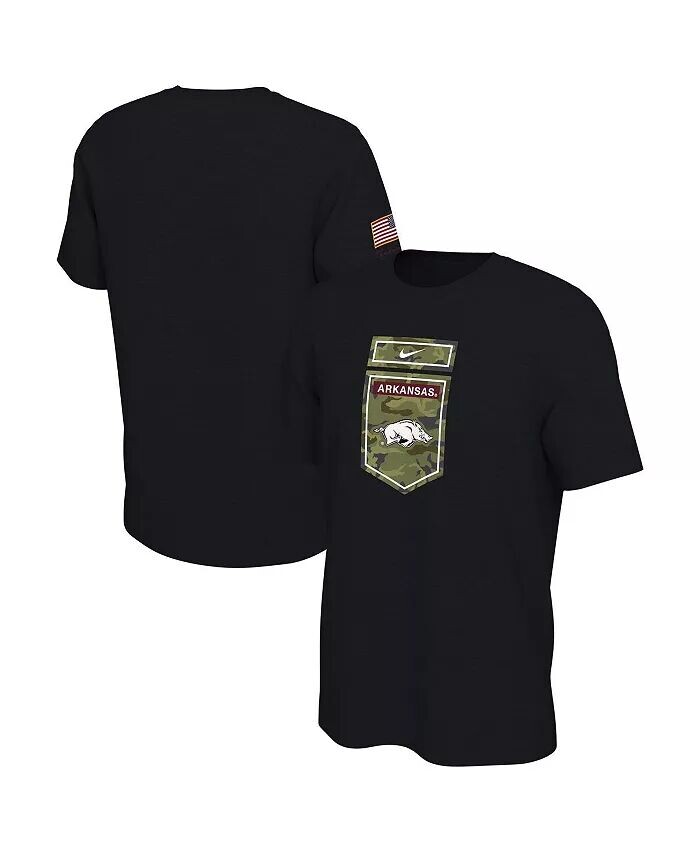 

Мужская черная футболка с камуфляжным принтом Arkansas Razorbacks Veterans Nike