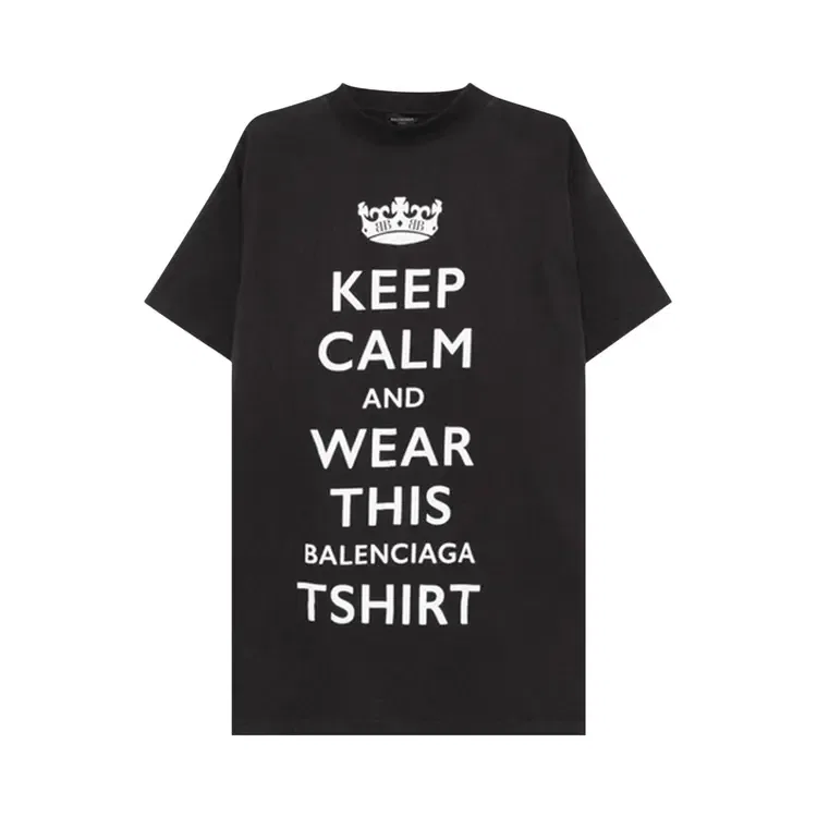 Футболка Balenciaga Oversized Keep Calm, черный