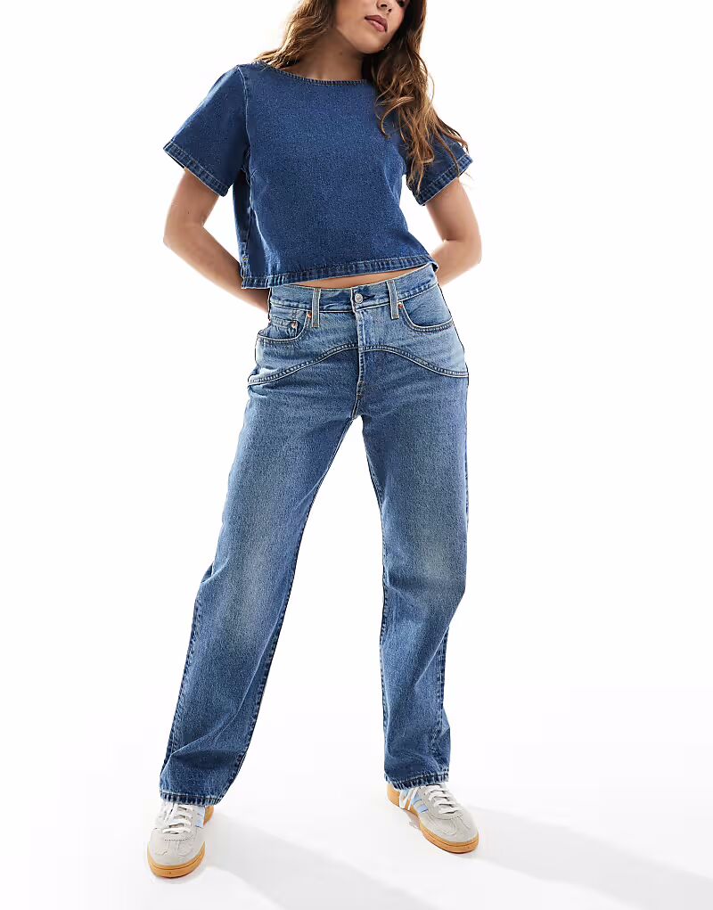 

Джинсы Levi's 501 в стиле вестерн 90-х годов светло-голубого цвета