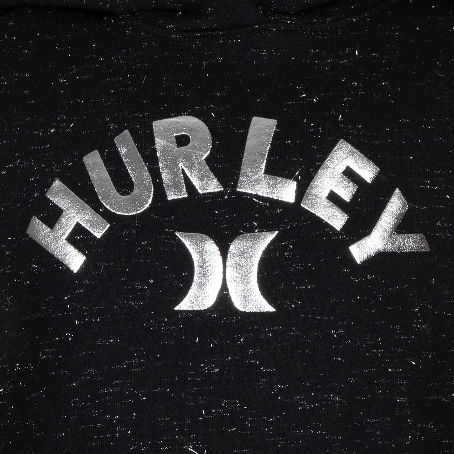 Худи для девочек с блестками Hurley, с аксессуаром для волос, Black/Silver — фото 3