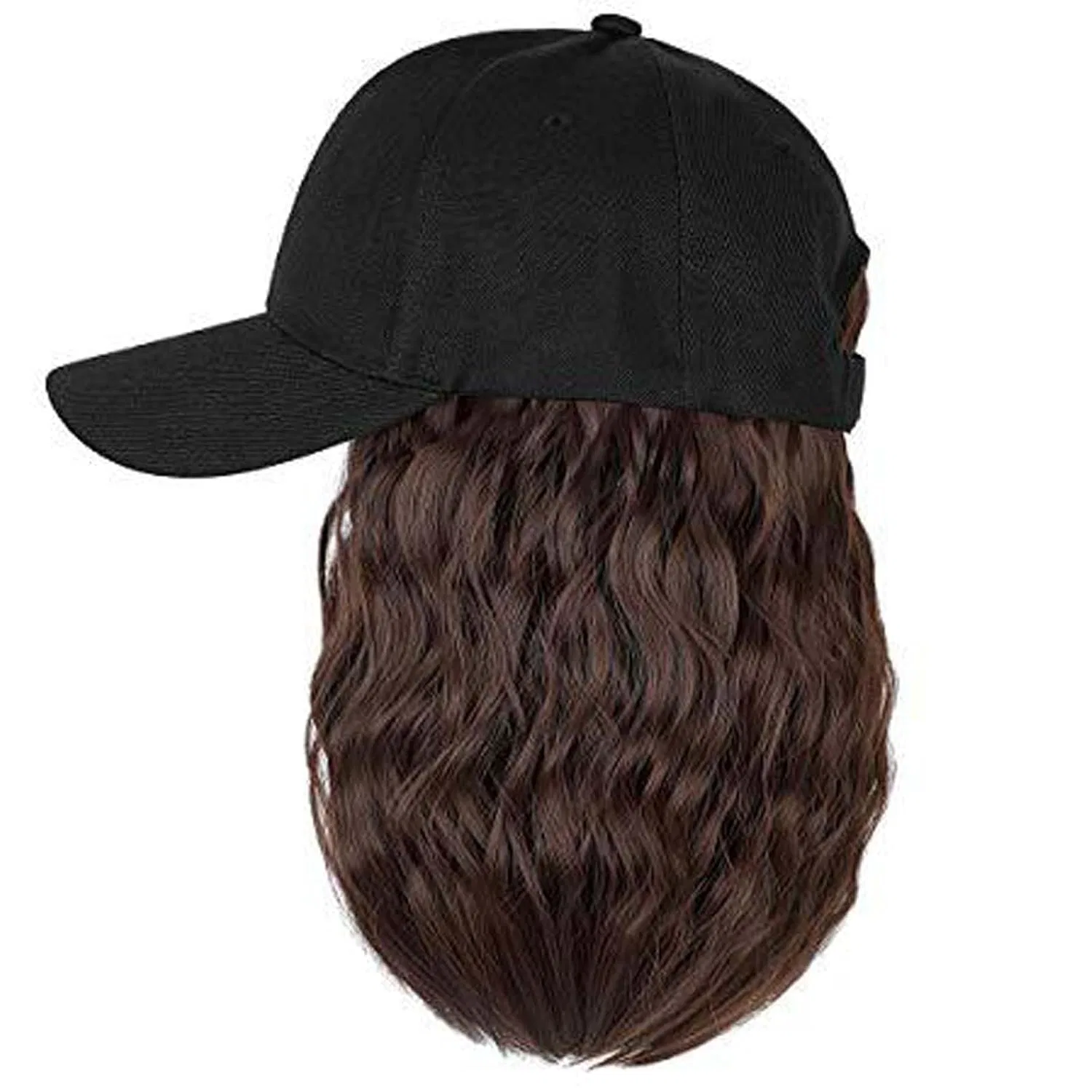 Парик-кепка с короткими волнистыми волосами от YEKEYI Yekeyi, Black Hat Coffee Wig