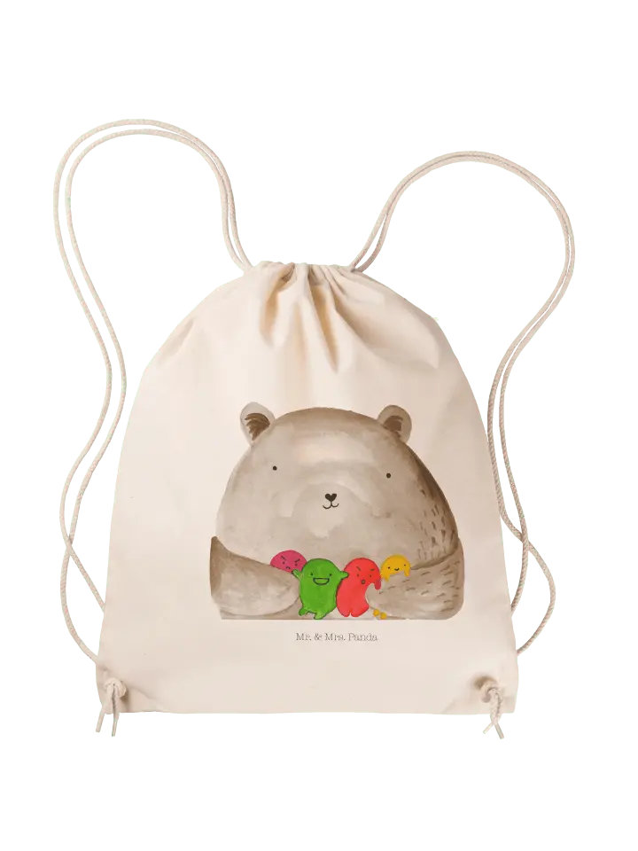 

Спортивная сумка Mr & Mrs Panda Sportbeutel Bär Gefühl ohne Spruch, кремовый