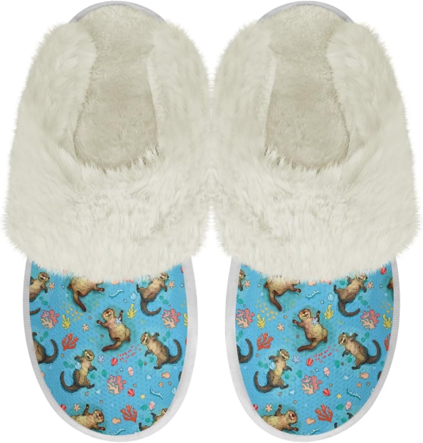 

Женские и мужские тапочки для дома, уютные пушистые тапочки с мемори-фоамом, повседневные домашние тапочки на мягкой подошве Chririnla, Cute Sea Otter