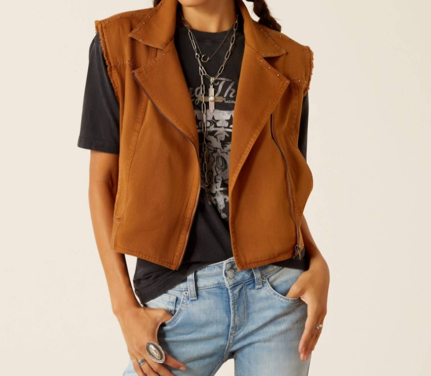 

Жилет Harley коричневого цвета Brown ARIAT