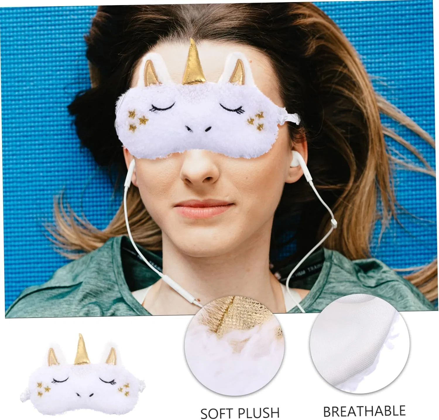 Повязка для сна Unicorn Eye Patch Plush Coolhiya белый — фото 2