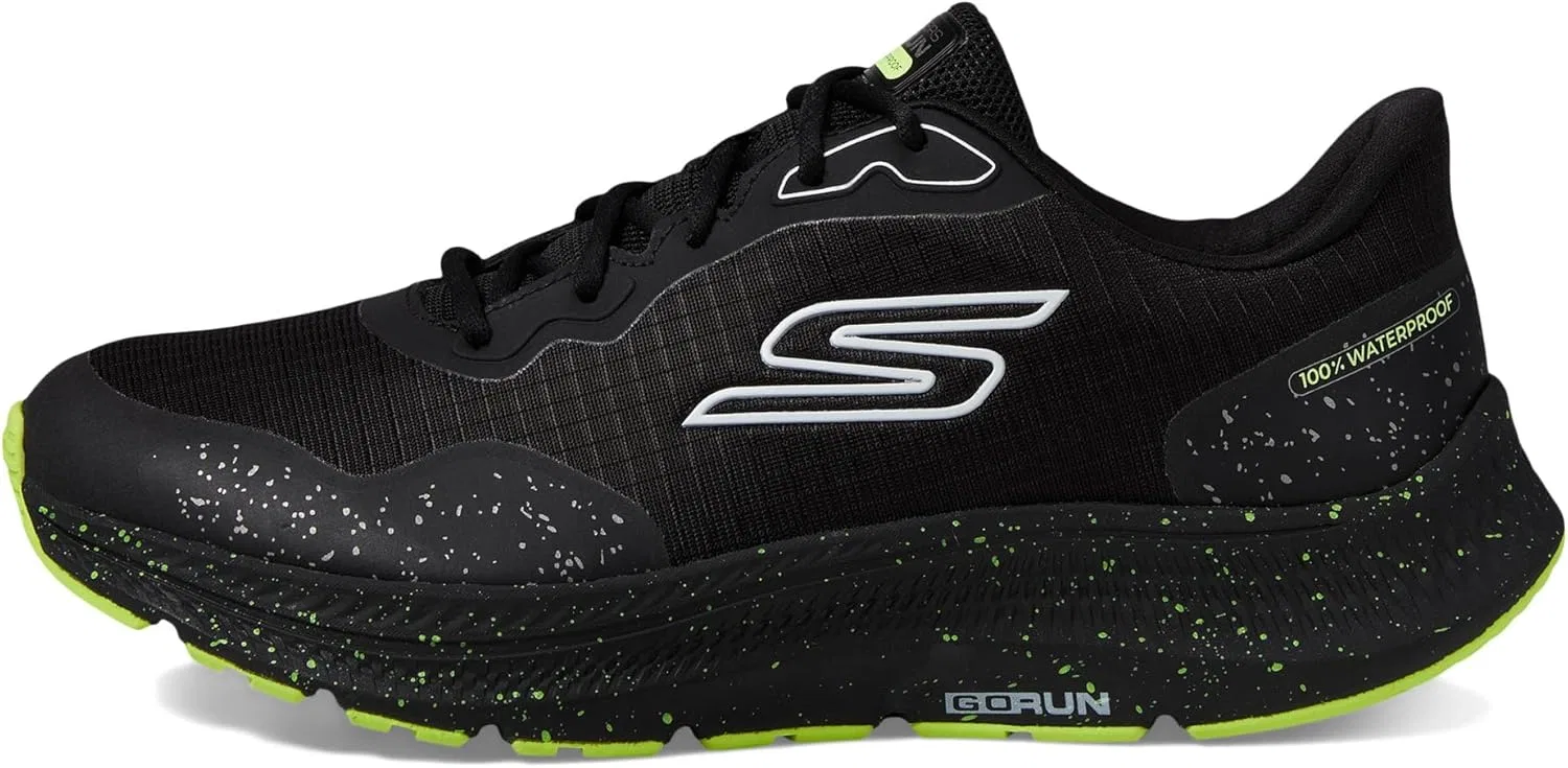 Мужские водонепроницаемые кроссовки Skechers Go Run Consistent 2.0-100%, Black And Lime Textile Synthetic — фото 4