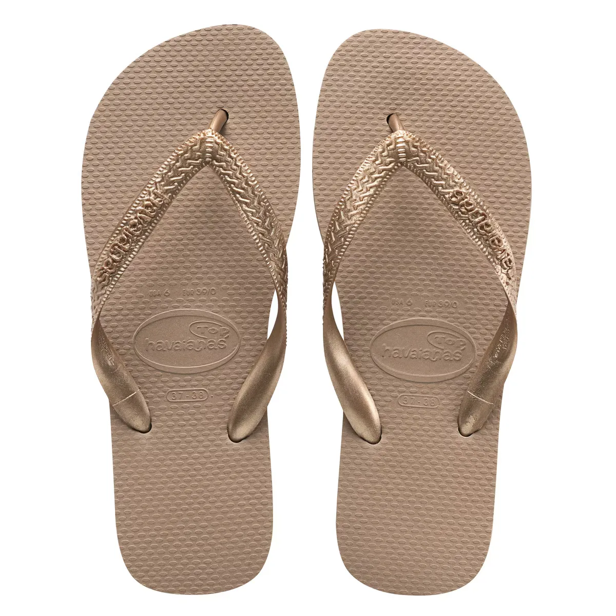 

Женские шлепанцы с ремешками Havaianas, золотой