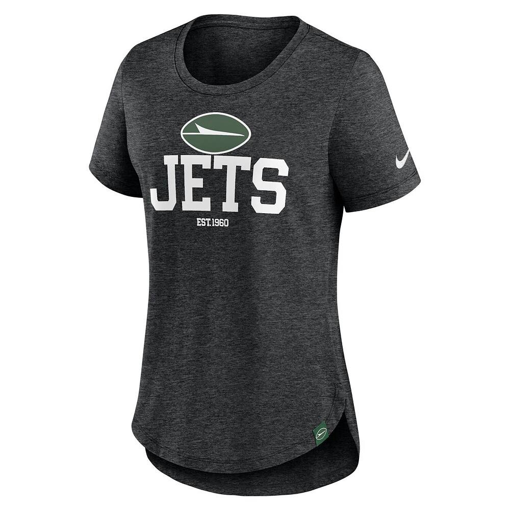 Женская футболка Nike Heather Black New York Jets Fashion Tri-Blend, цвет Jet Charco — фото 3