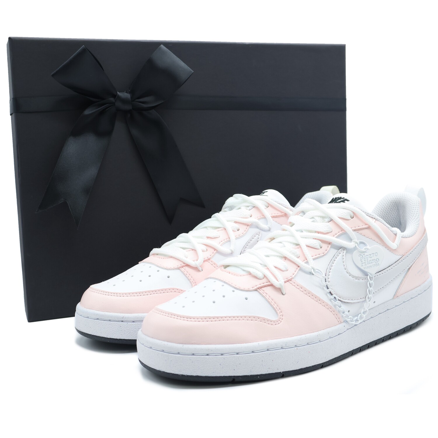 

Кроссовки Nike Court Borough Skateboarding Shoes Women's Low-top Pink, White, Silver, розовый