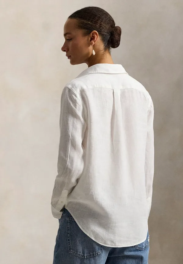 Классическая льняная рубашка-блузка на пуговицах Polo Ralph Lauren, Classic Oxford — фото 3