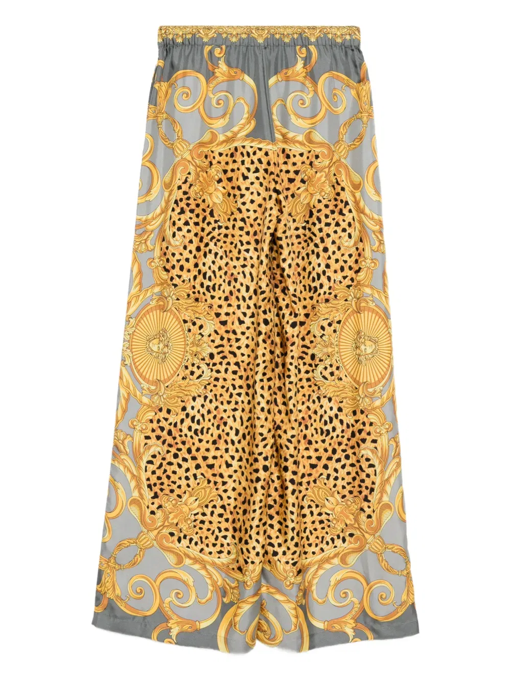 Брюки из набивного шелкового твила Versace, желтый — фото 2