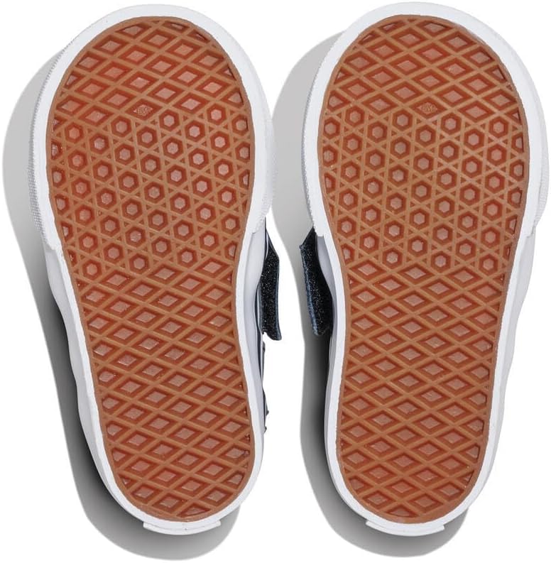Vans Unisex-Child Asher V Slip-on | Детские кроссовки для мальчиков и девочек, удобная обувь, Shimmer Black — фото 4