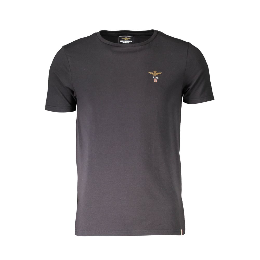 

Черная хлопковая футболка Aeronautica Militare