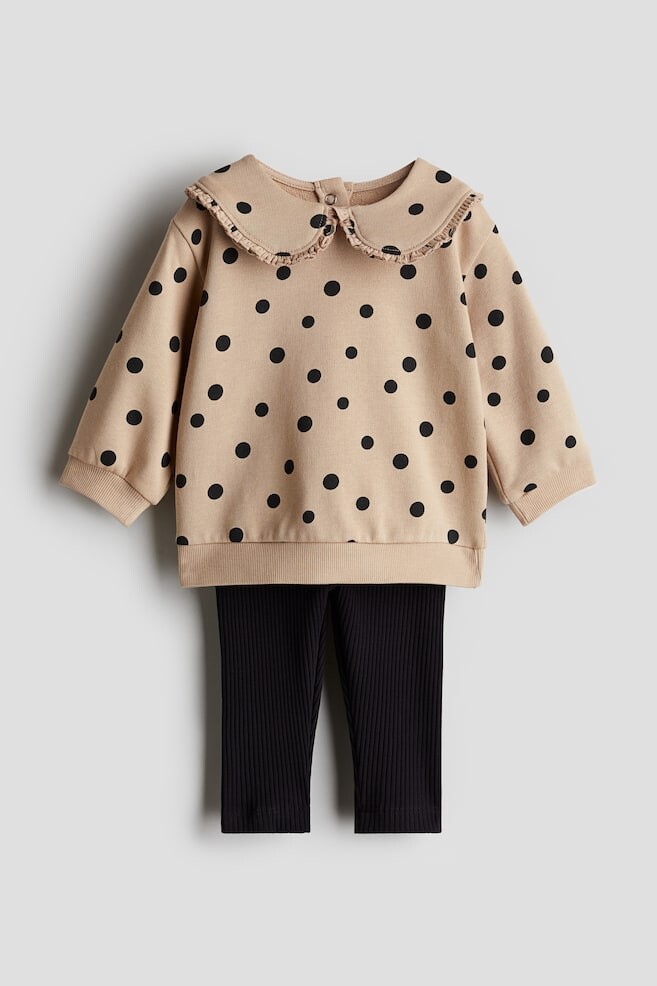 

Комплект из двух предметов: рубашка и леггинсы H&M, бежевый
