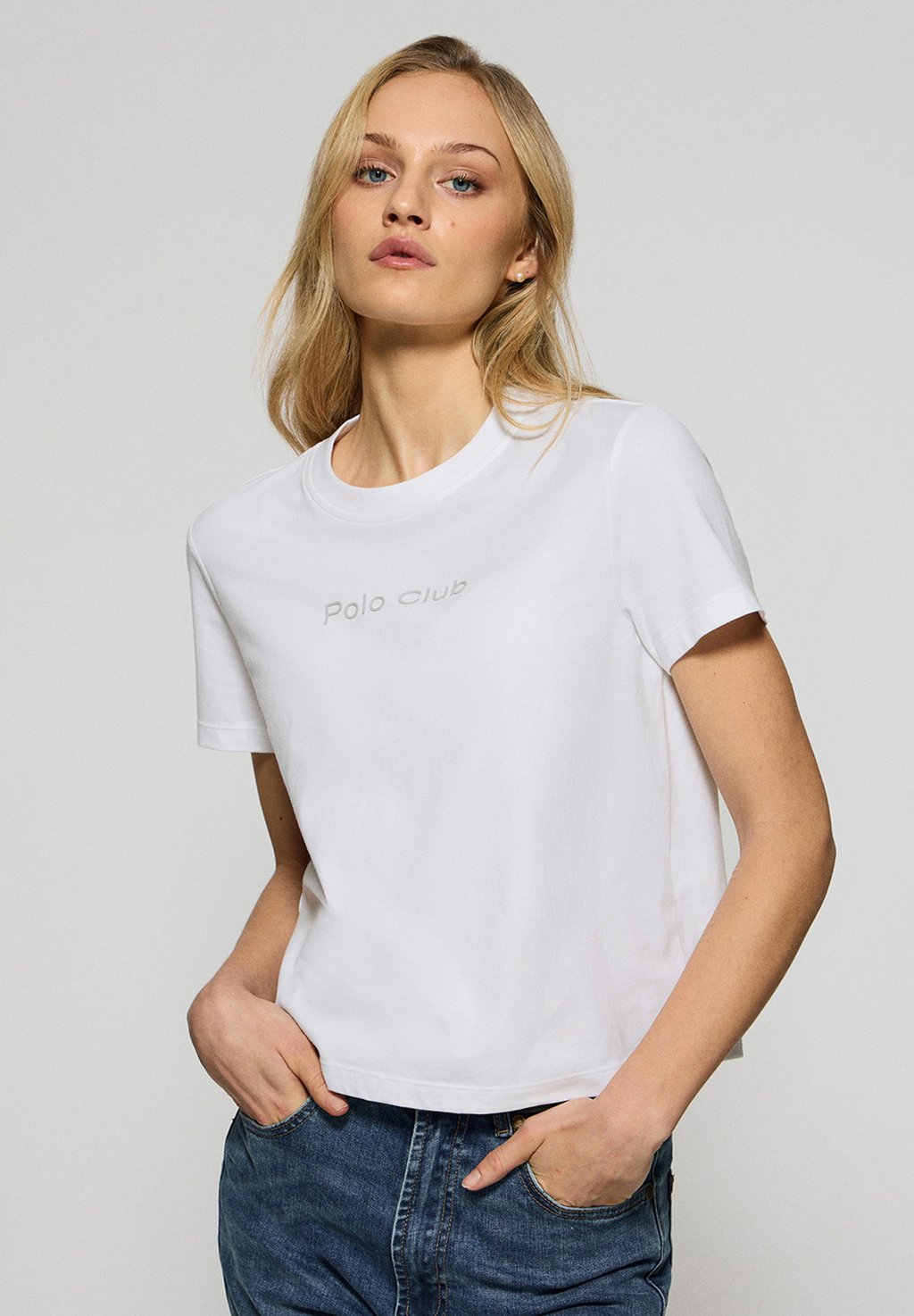 

Футболка с принтом SHORT SLEEVE BOXY FIT MINIMAL COMB RUBBER TORI Polo Club, белый