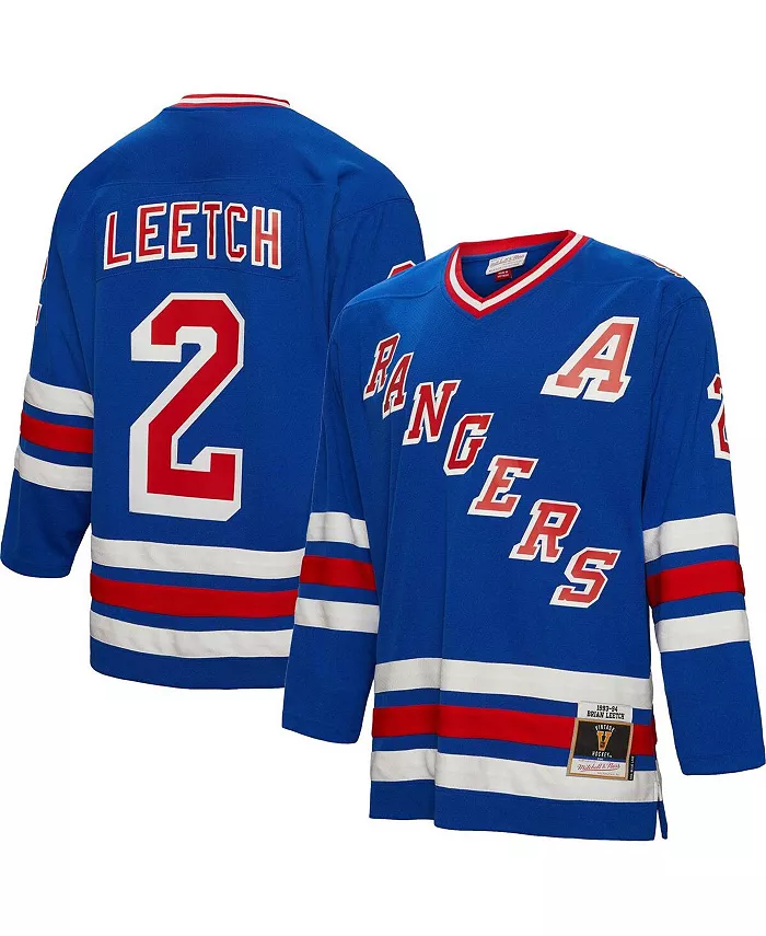

Мужская игровая футболка Brian Leetch New York Rangers 1993 Blue Line Mitchell & Ness, синий