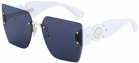 

Солнцезащитные очки большого размера без оправы для женщин, без оправы для мужчин и женщин, солнцезащитные очки с защитой от УФ-излучения 400, C5, белый цвет. 2027 год MTZJH, One Color