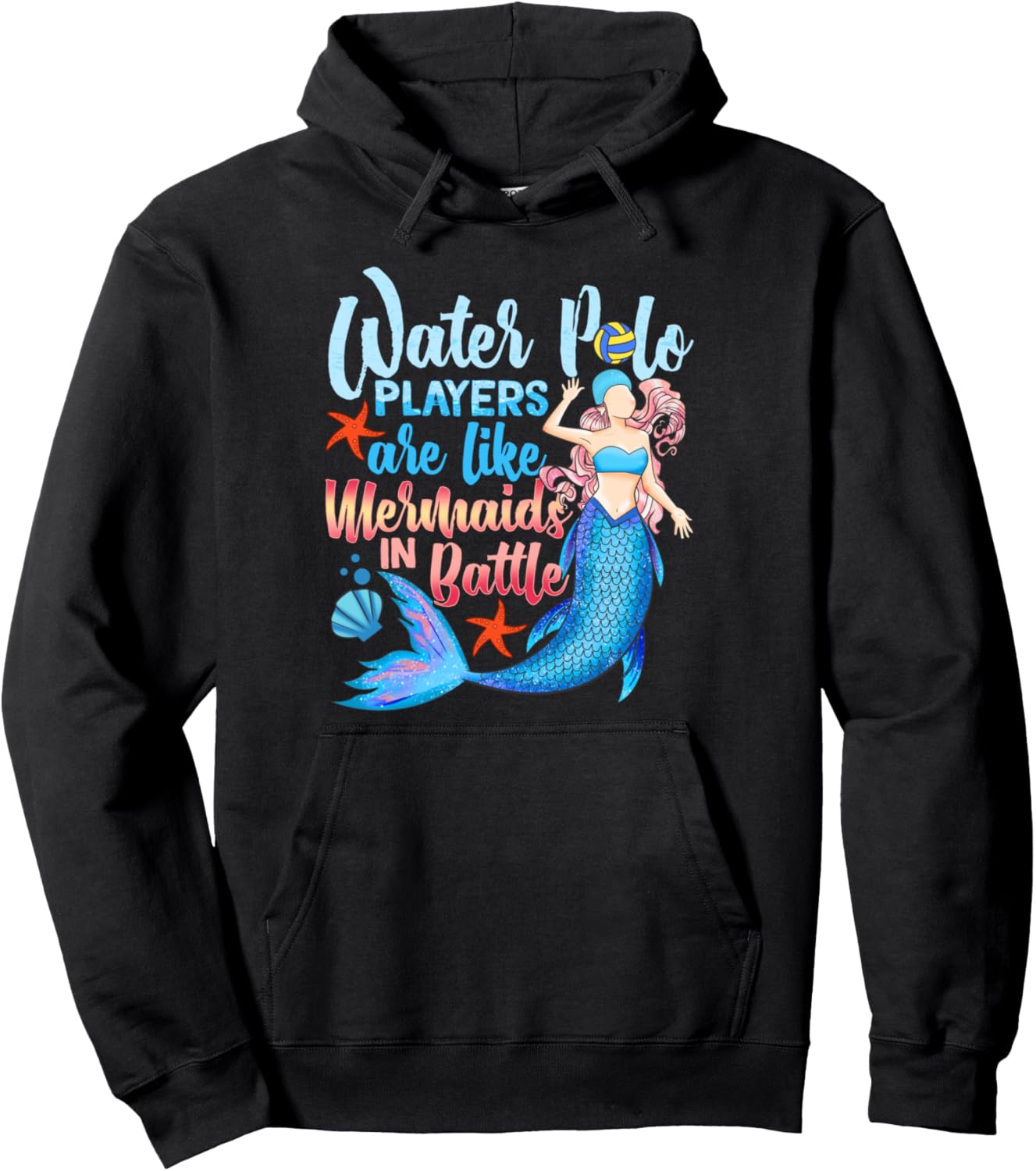 

Милые игроки в водное поло похожи на русалок в бою (худи) Water Polo Players Mermaids In Battle Gifts, черный