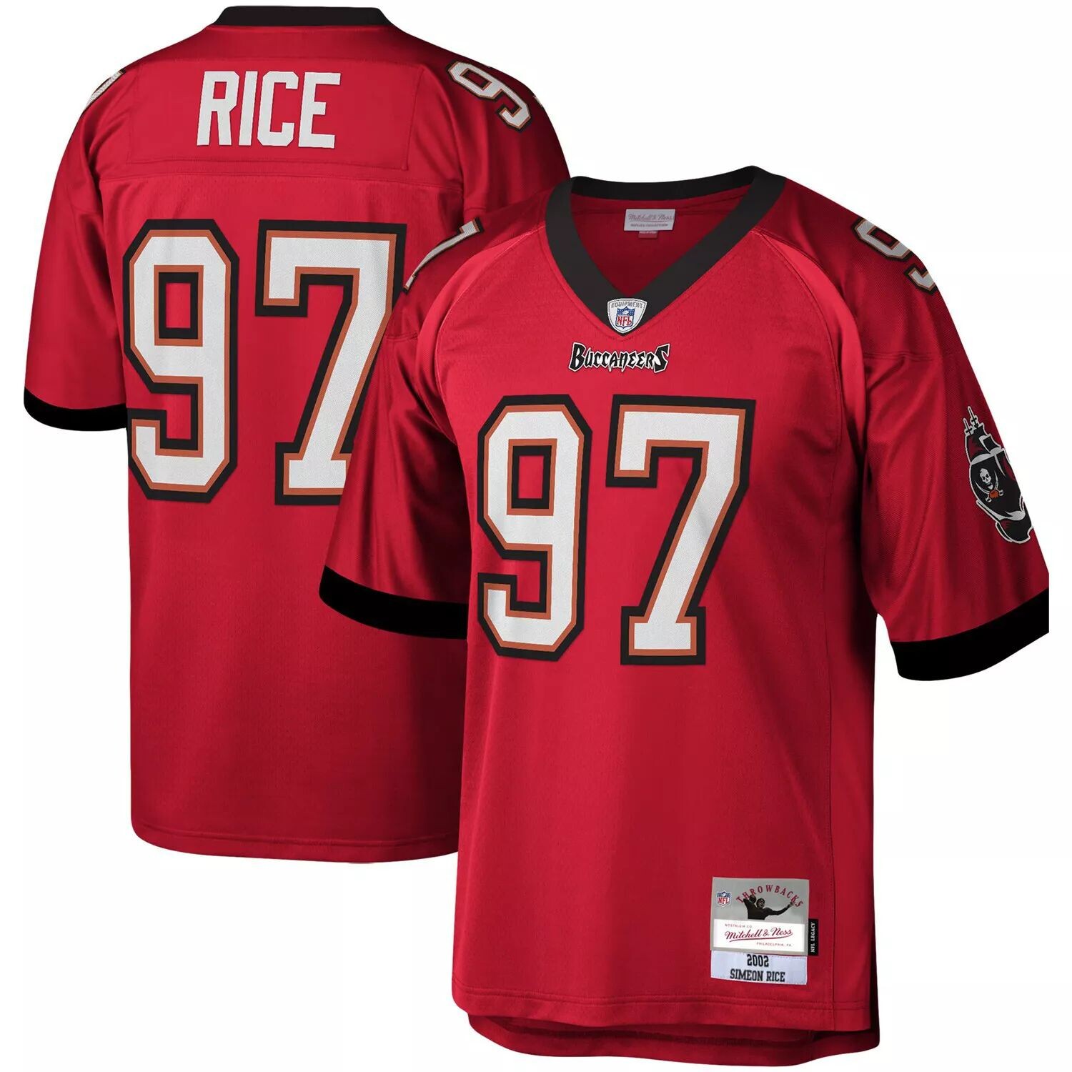 

Мужская футболка Mitchell & Ness Simeon Rice Red Tampa Bay Buccaneers Legacy Replica Джерси