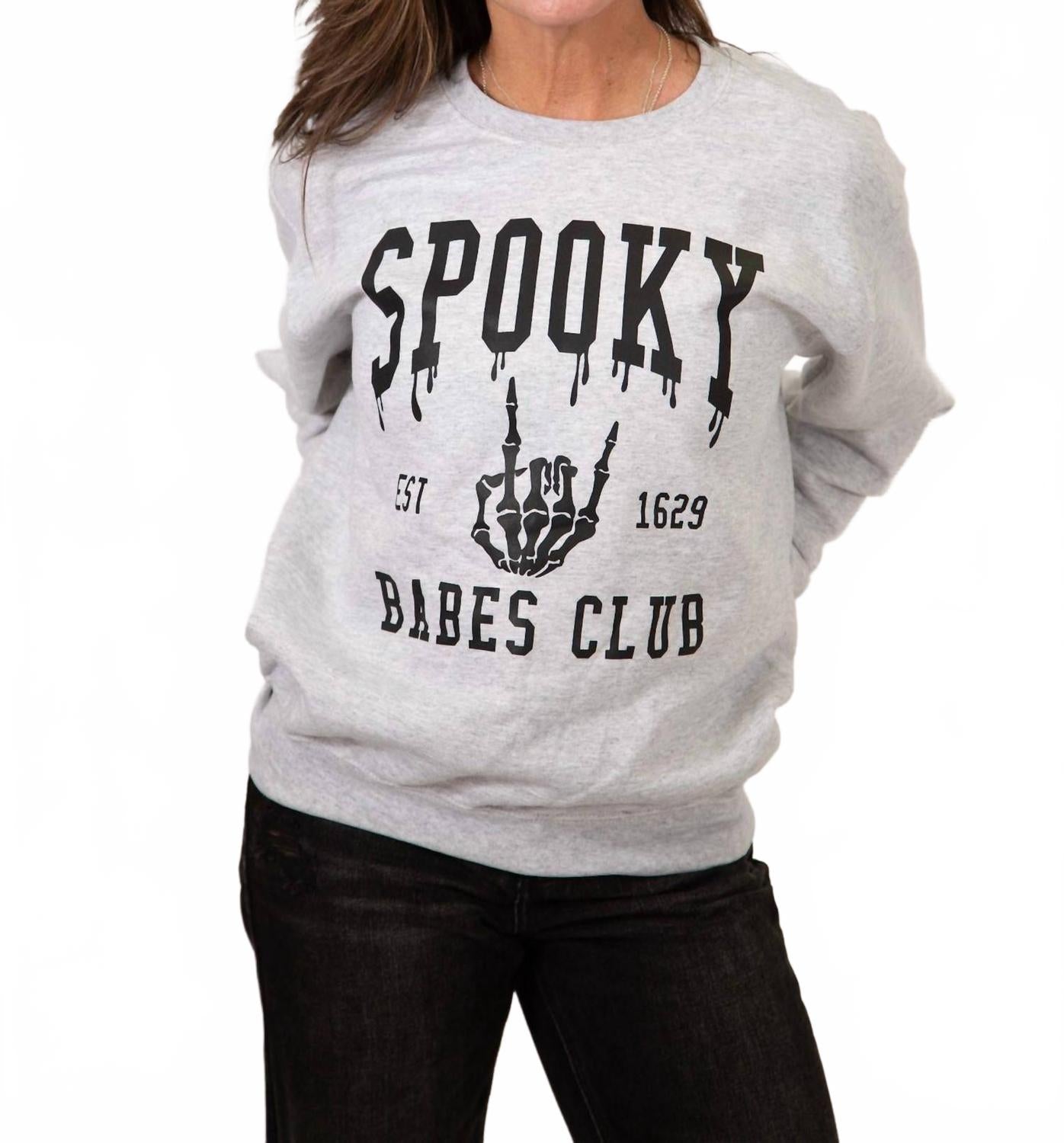 

Desert Raine Толстовка с круглым вырезом Spooky Babes, цвет пепельный