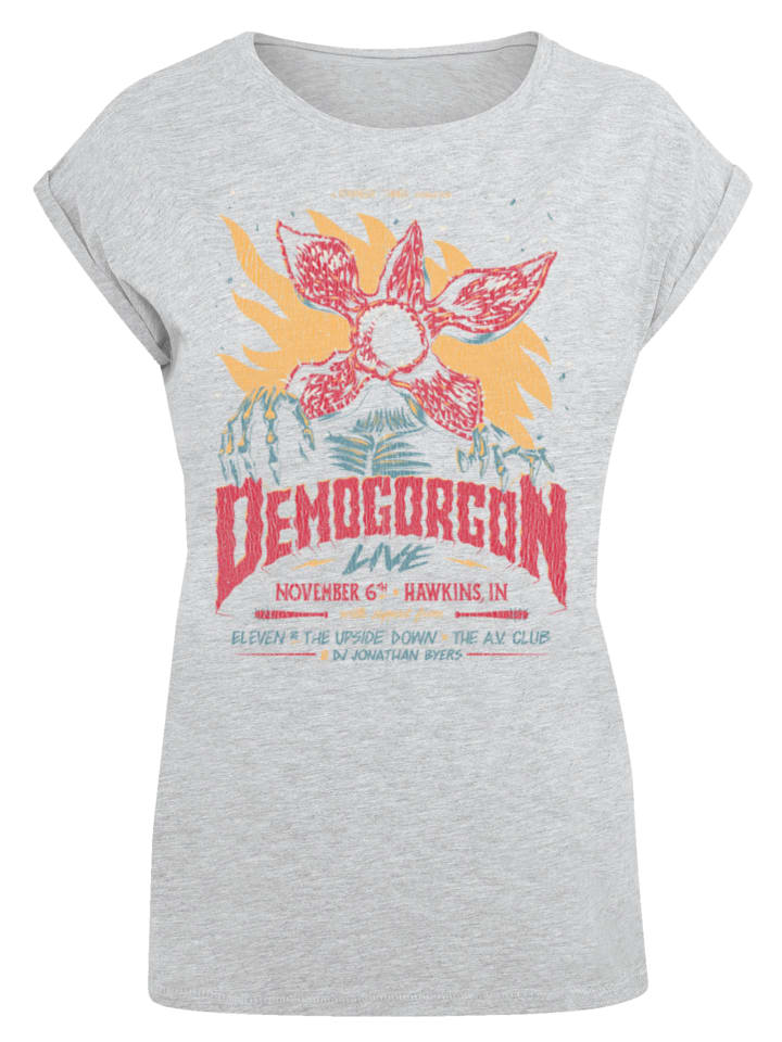 

Футболка с постером Демогоргона из сериала Очень странные дела в серо-пестром цвете F4NT4STIC