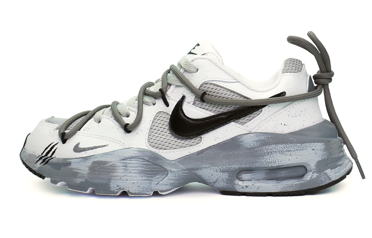 Nike Женские кроссовки Air Max Fusion противоскользящие низкие серые, цвет Gray — фото 2