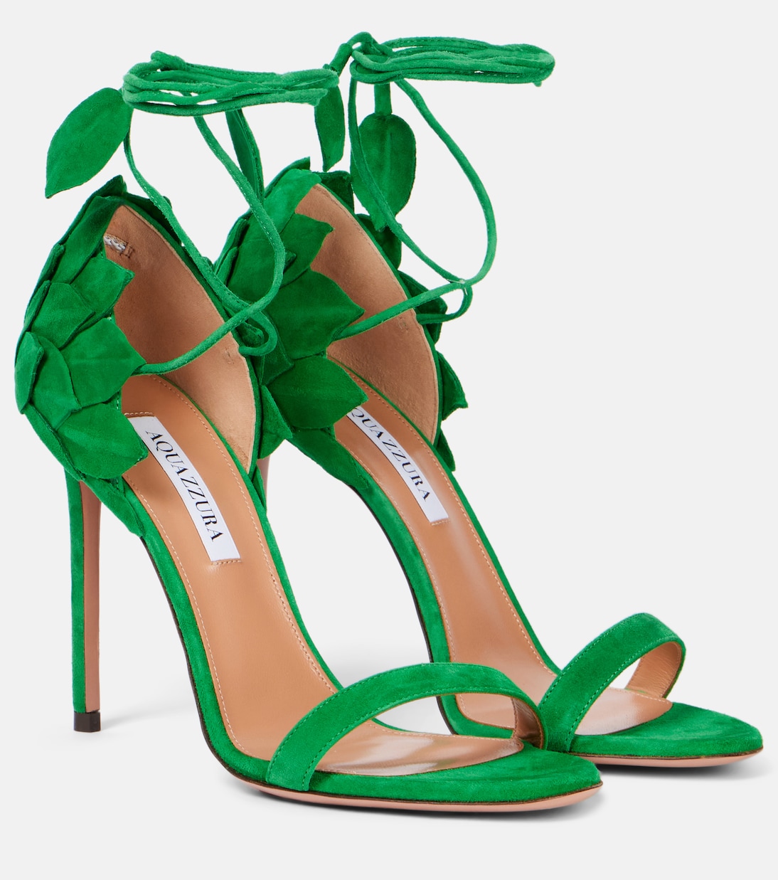 Замшевые сандалии Hibiscus 105 Aquazzura, Rich Emerald