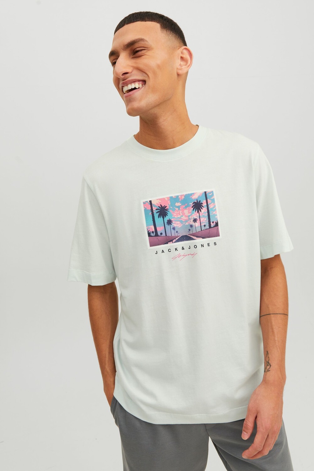 

Футболка с пейзажным принтом JACK & JONES, белый
