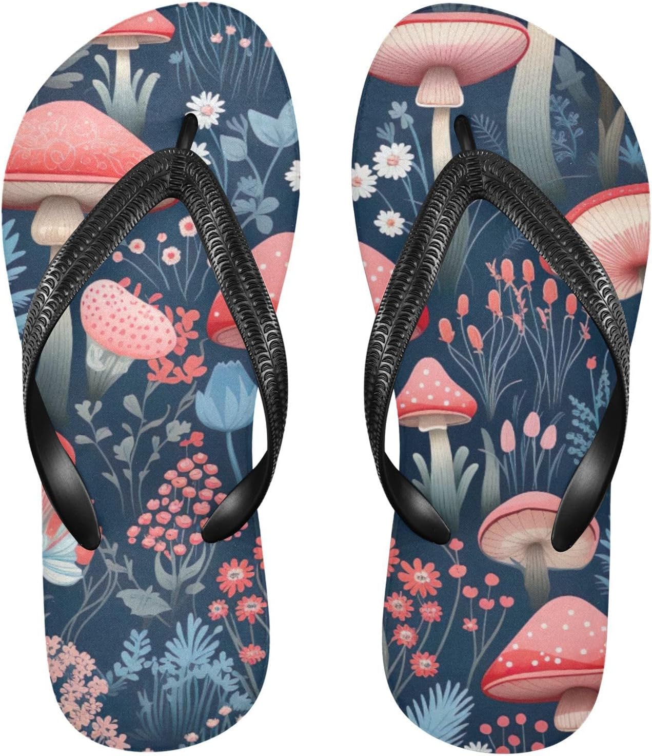 

Женские и мужские летние пляжные шлепанцы Mushroom красно-синие, для повседневного ношения и душа Kfbe