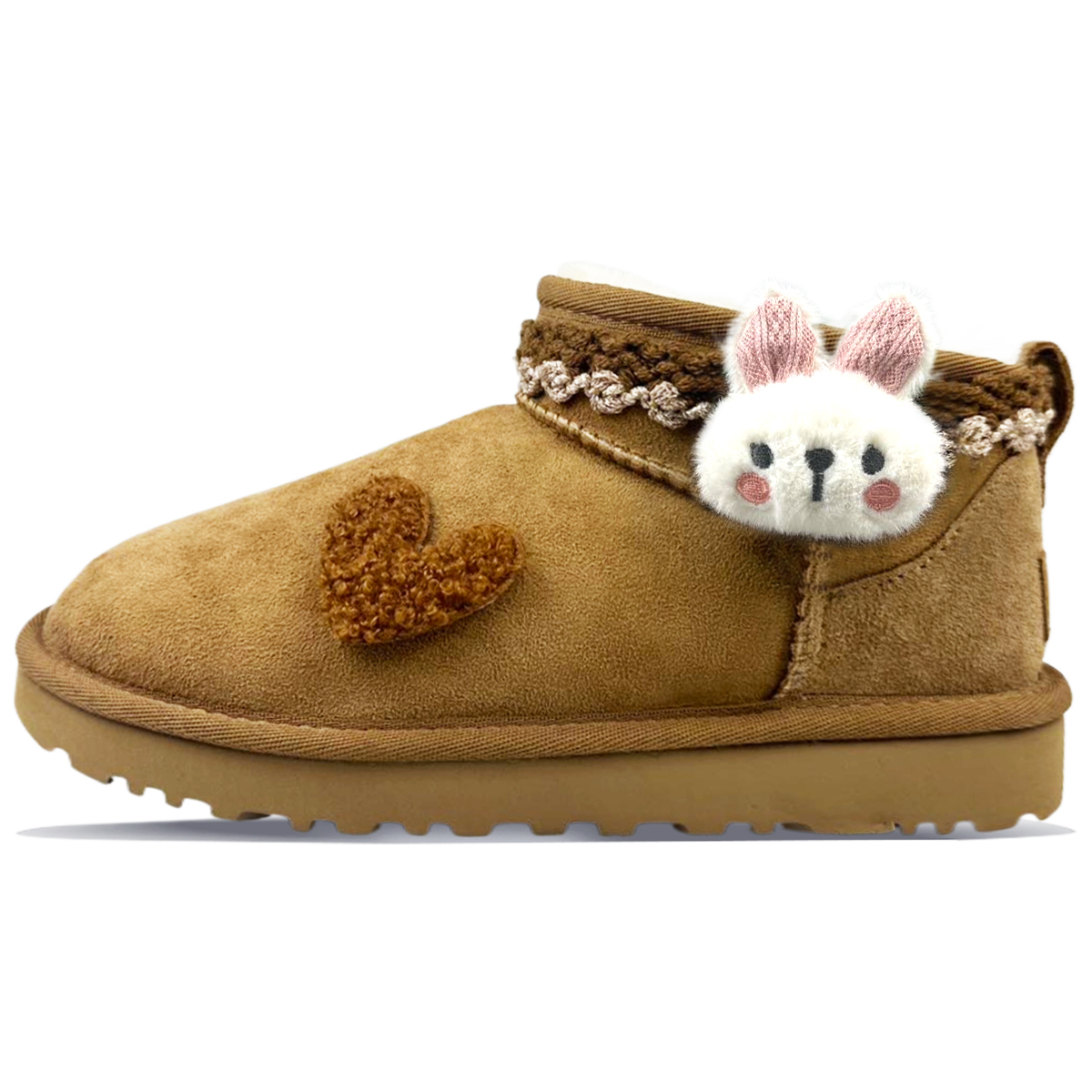Ботинки Ugg Women's Classic Ultra Mini, каштановый/Розовый кролик