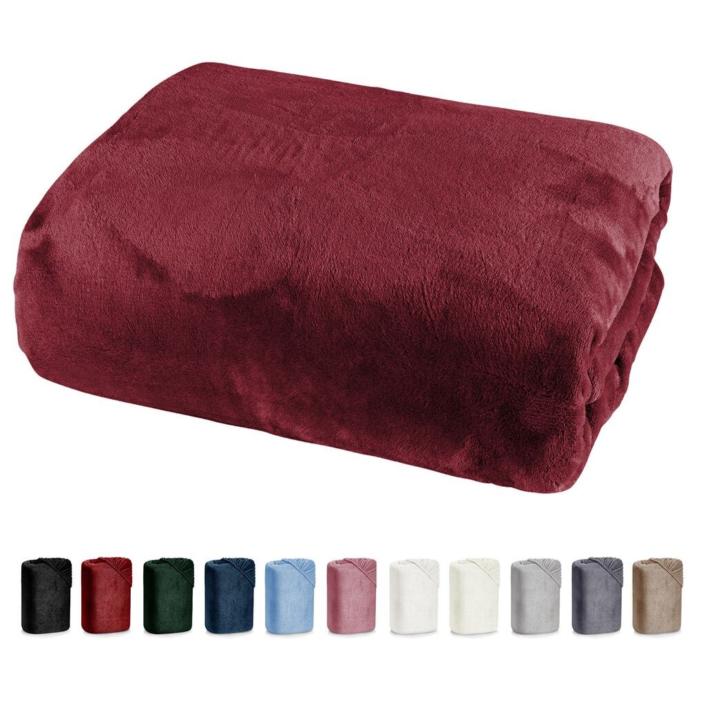 

Heimtexland роскошная простыня Cashmere Touch Soft простыня Nicky Plush Teddy Type585 Bordeaux 150 см x 200 см