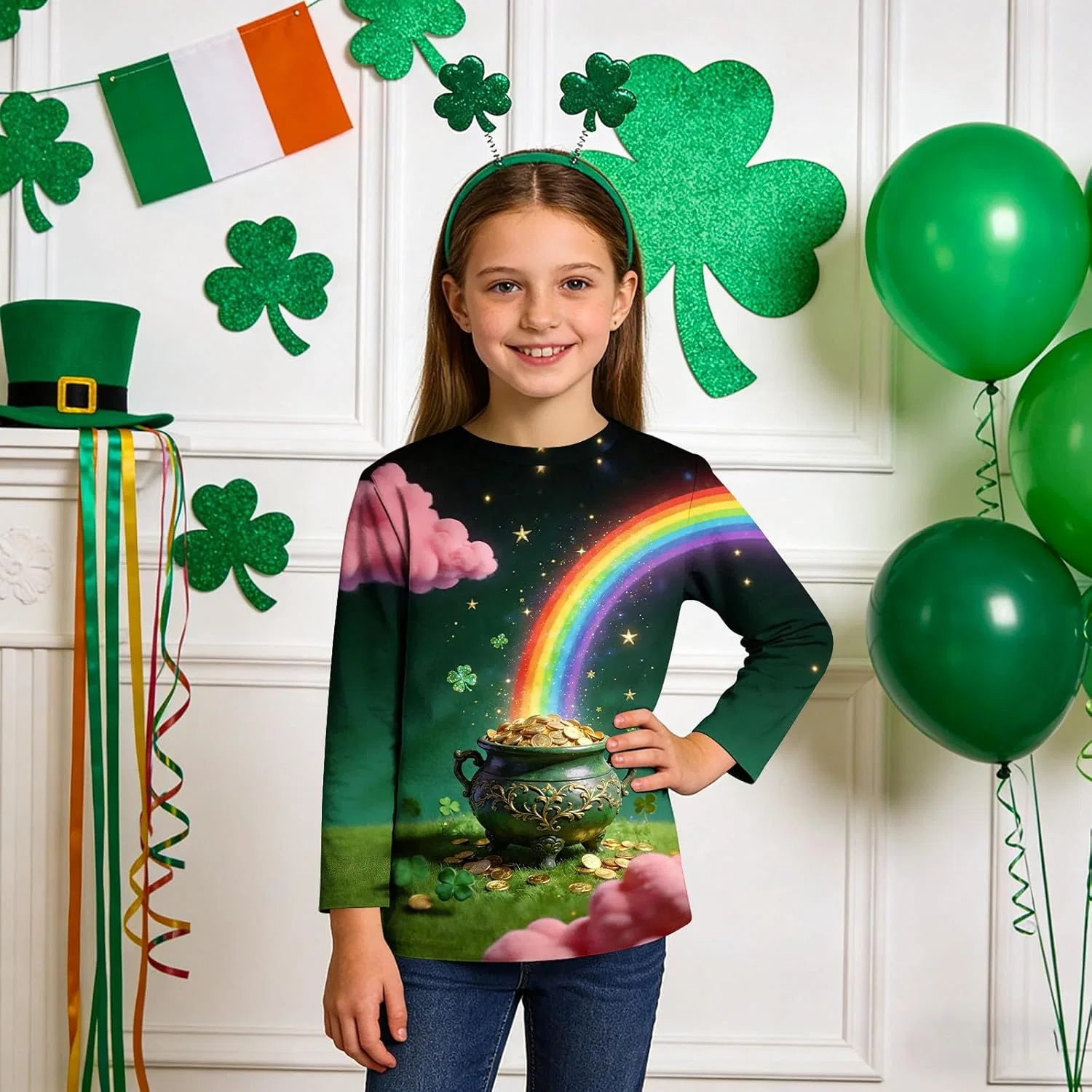 Футболка с принтом Shamrock, Zzalalana, мультиколор14 — фото 3