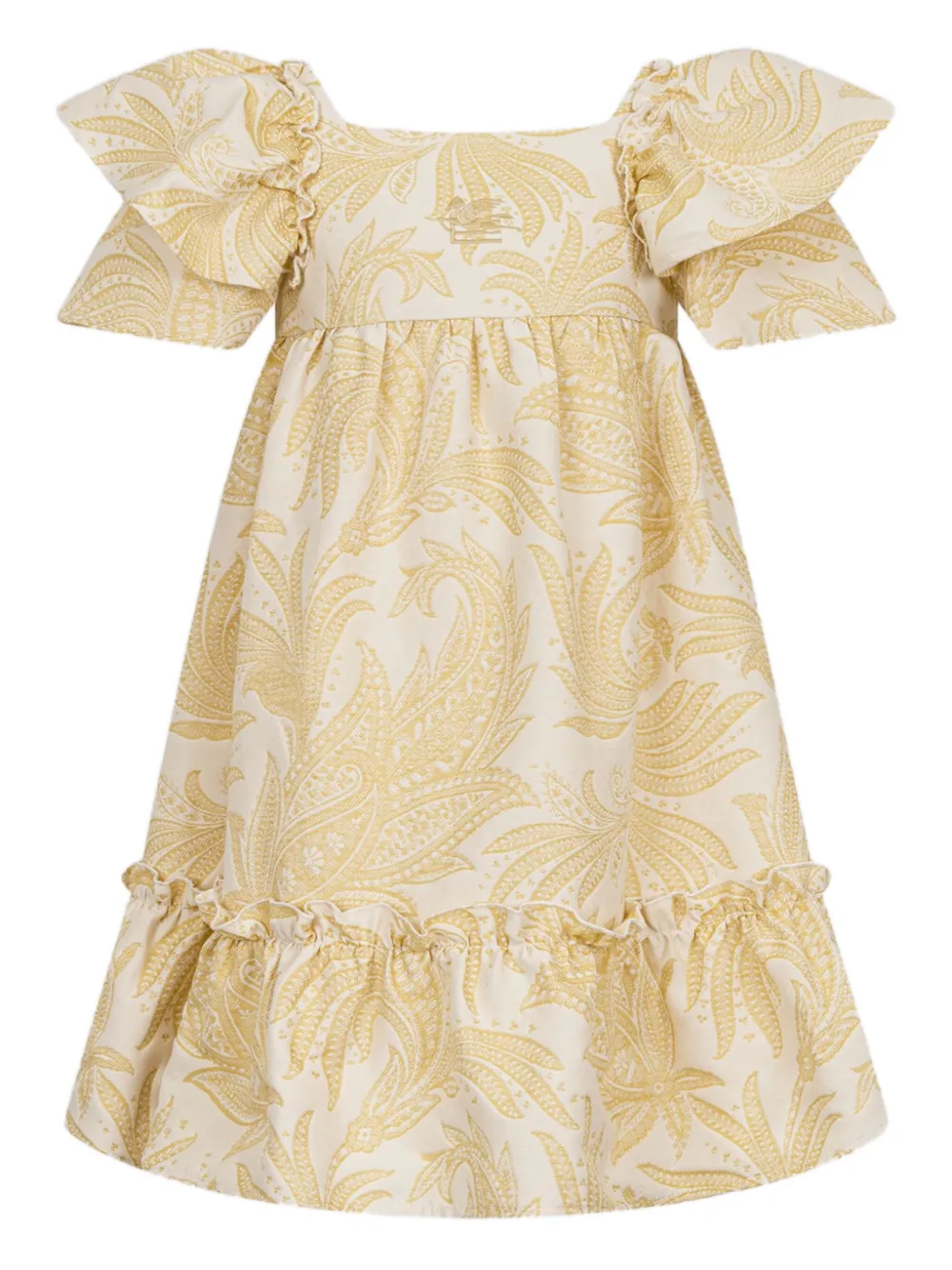 

Платье из жаккарда с оборками и узором пейсли ETRO KIDS, нейтральный