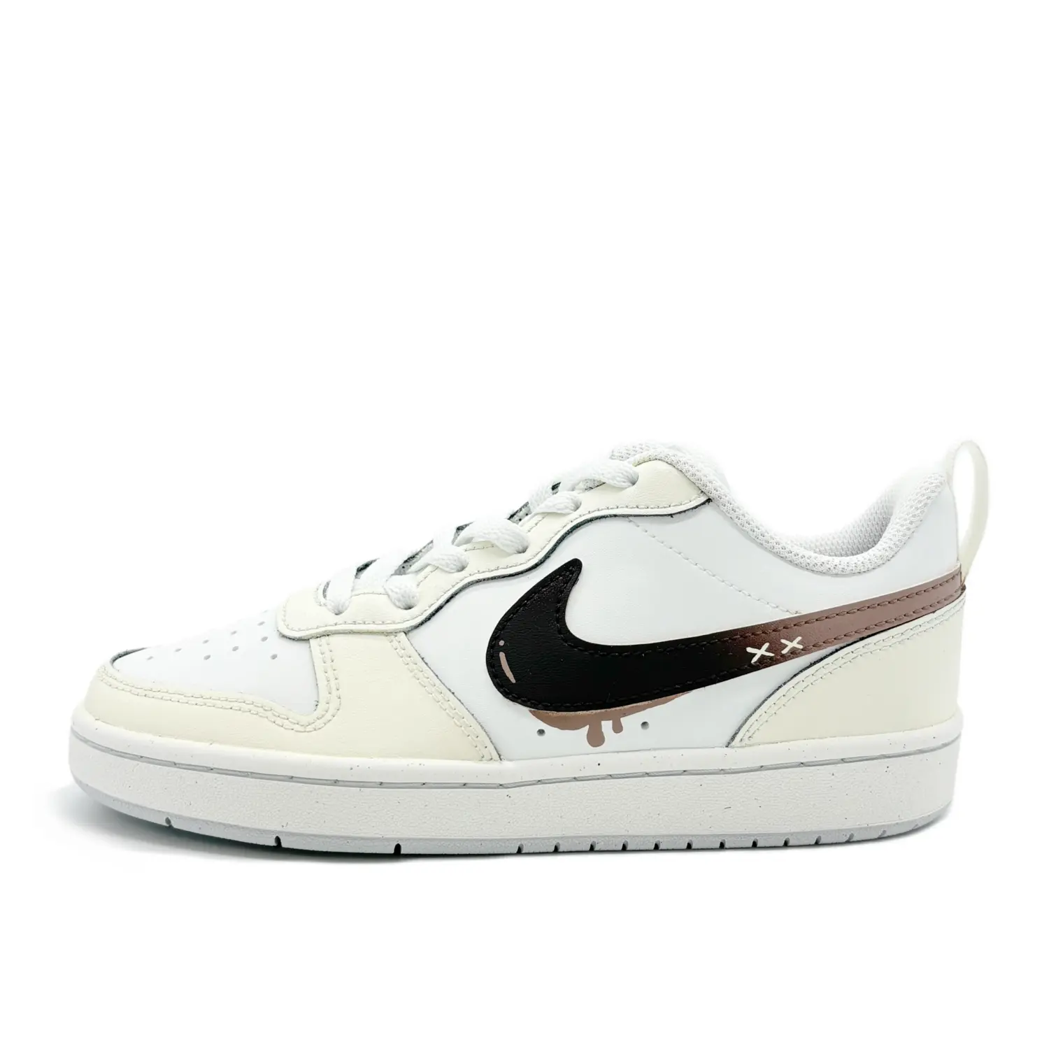 

Nike Court Borough Low 2 нескользящие устойчивые к истиранию низкие детские скейтбординг кроссовки Milk White/Coffee Unisex